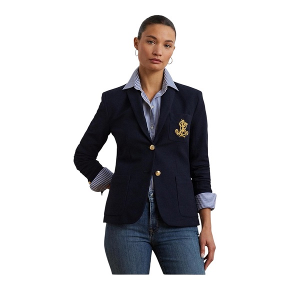 Lauren Ralph Lauren Bullion Jacquard Blazer Lauren Navy - Picture 3 of 6